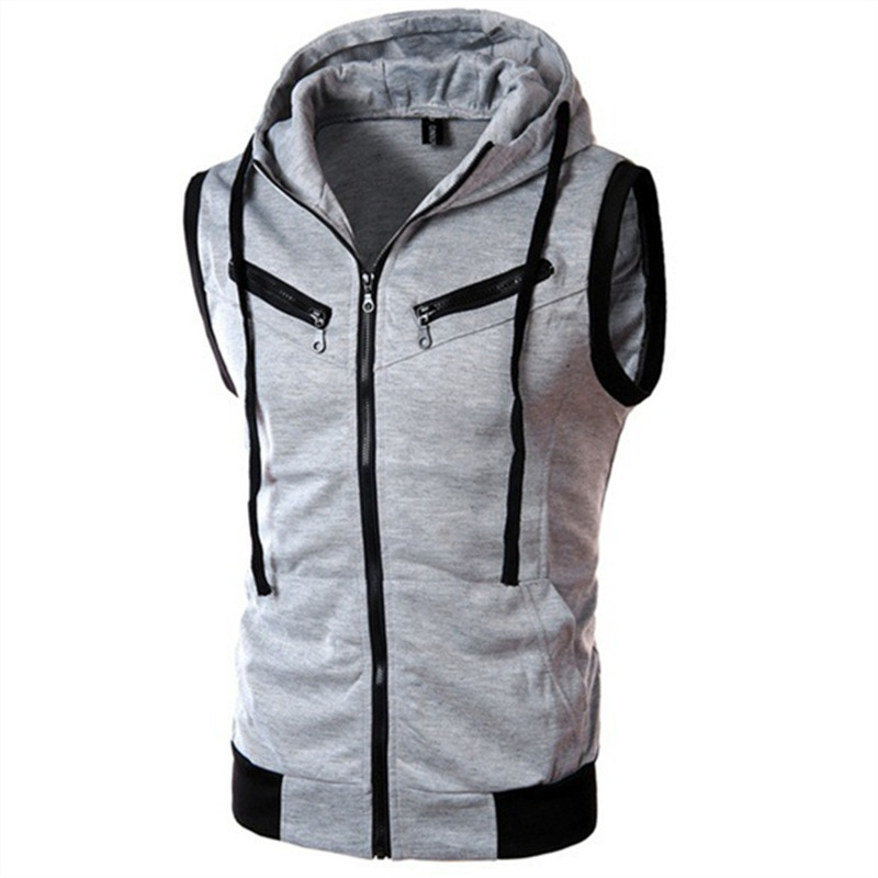 Vintage Zip Hoodie - Nuevos chalecos sin mangas con capucha