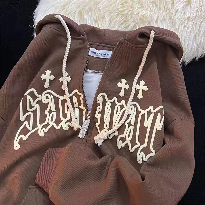Vintage Zip Hoodie - Sudaderas con capucha Vintage con cremallera