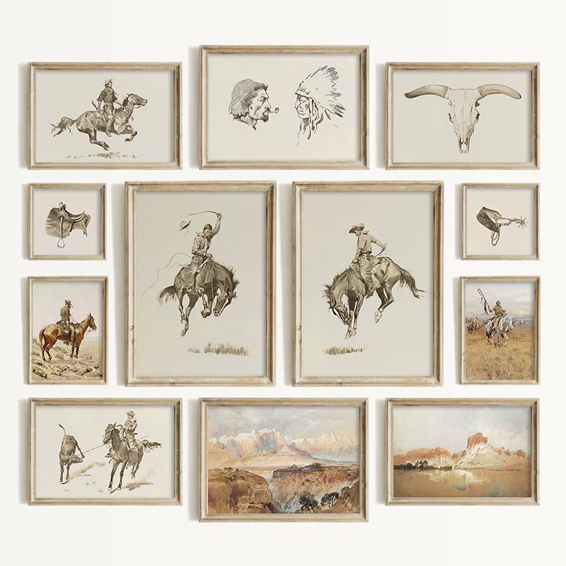 Vintage Things Collection - Arte Mural Estilo Vaquero del Suroeste,