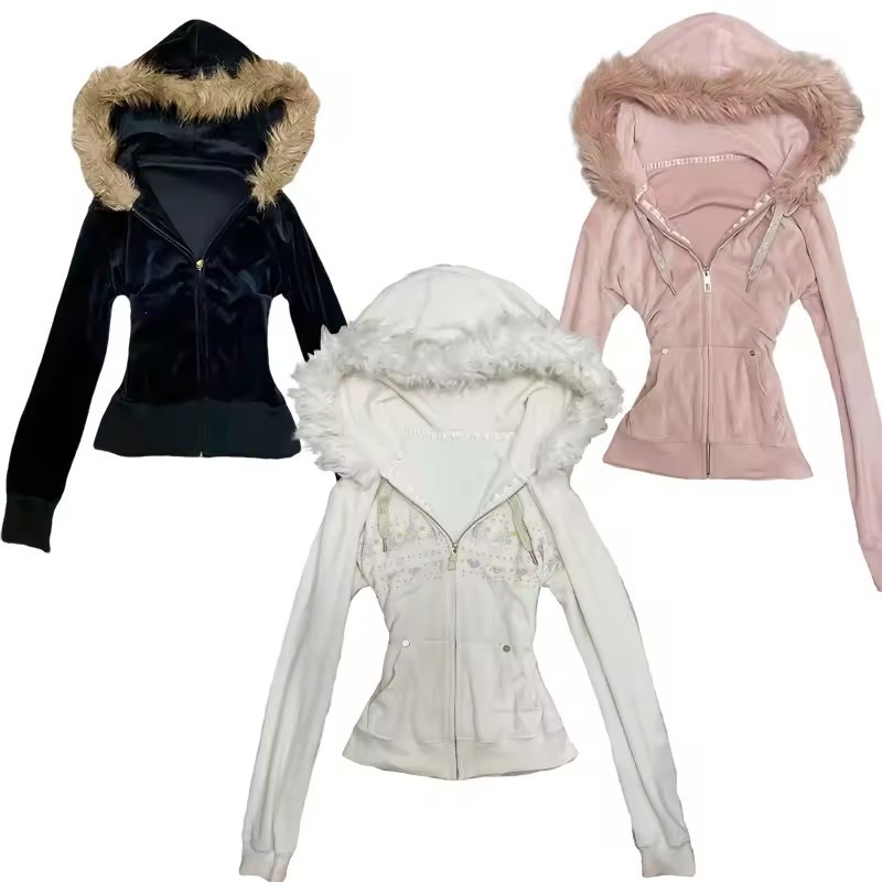 Vintage Zip Hoodie - Sudadera con Capucha para Mujer, Estilo