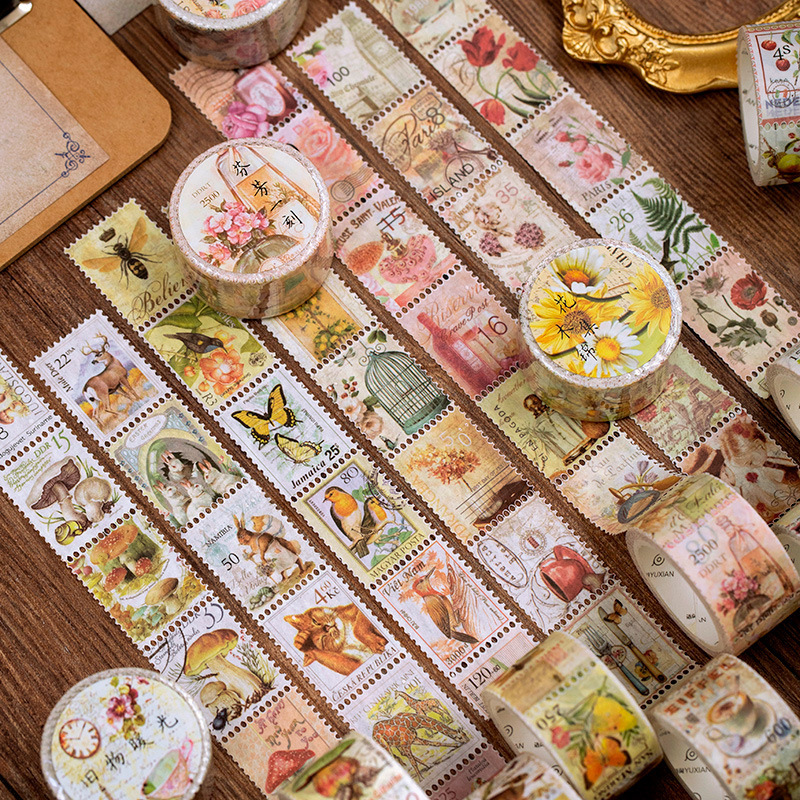 Vintage Collectible Stamps - Cintas adhesivas decorativas Vintage para álbum