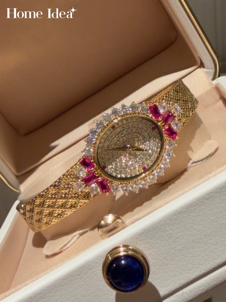 Vintage Watch Crystal - Reloj de cuarzo con forma ovalada