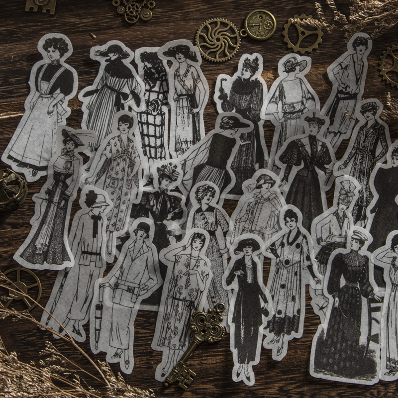 Vintage Things Collection - 1 paquete/100 piezas de pegatinas vintage