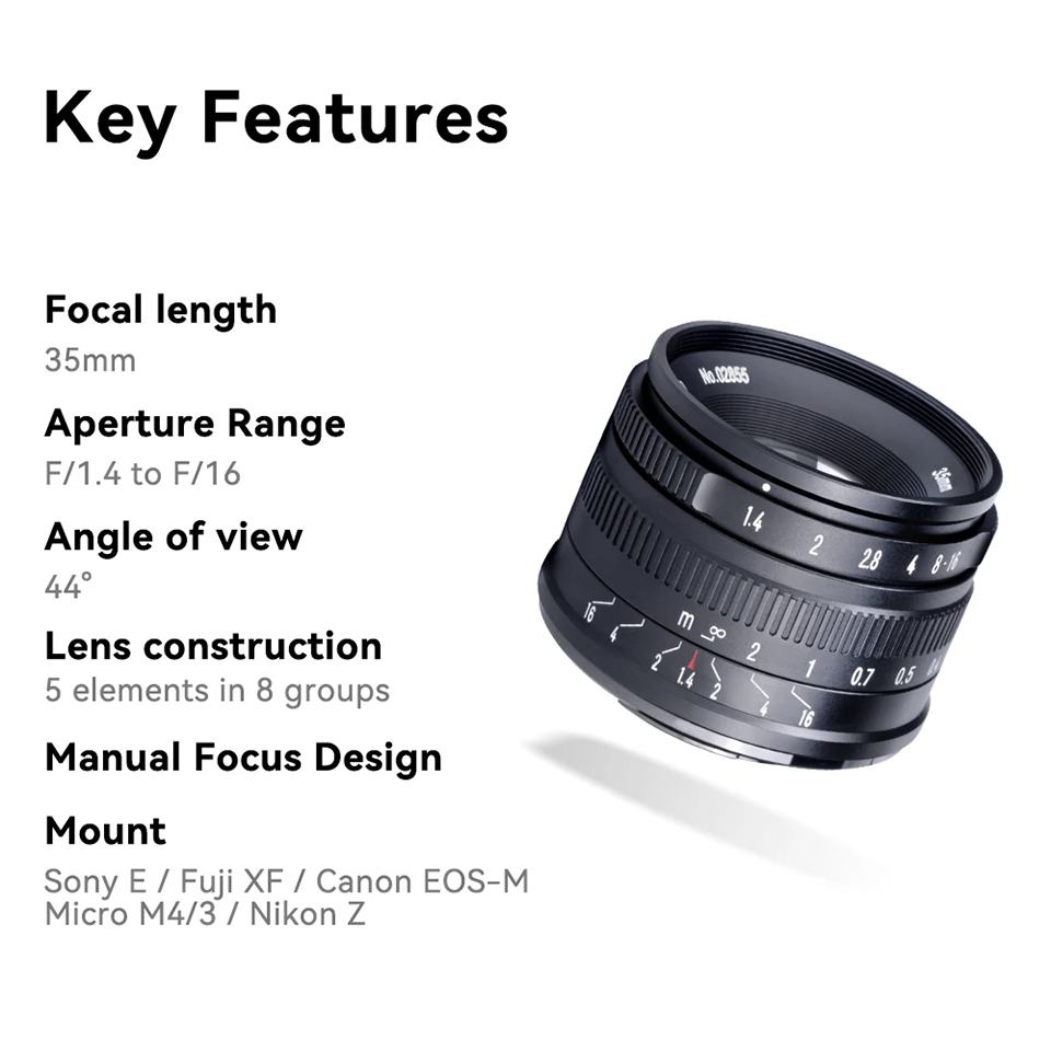 7artisans APS-C 35mm F1.4 lent - Film Camera 35Mm reseña y precio
