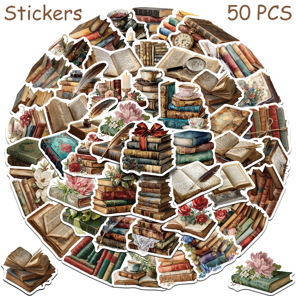 50 pegatinas vintage para libr - Vintage Things Collection reseña y precio