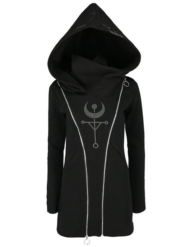 Top gótico de manga larga con  - Vintage Zip Hoodie reseña y precio