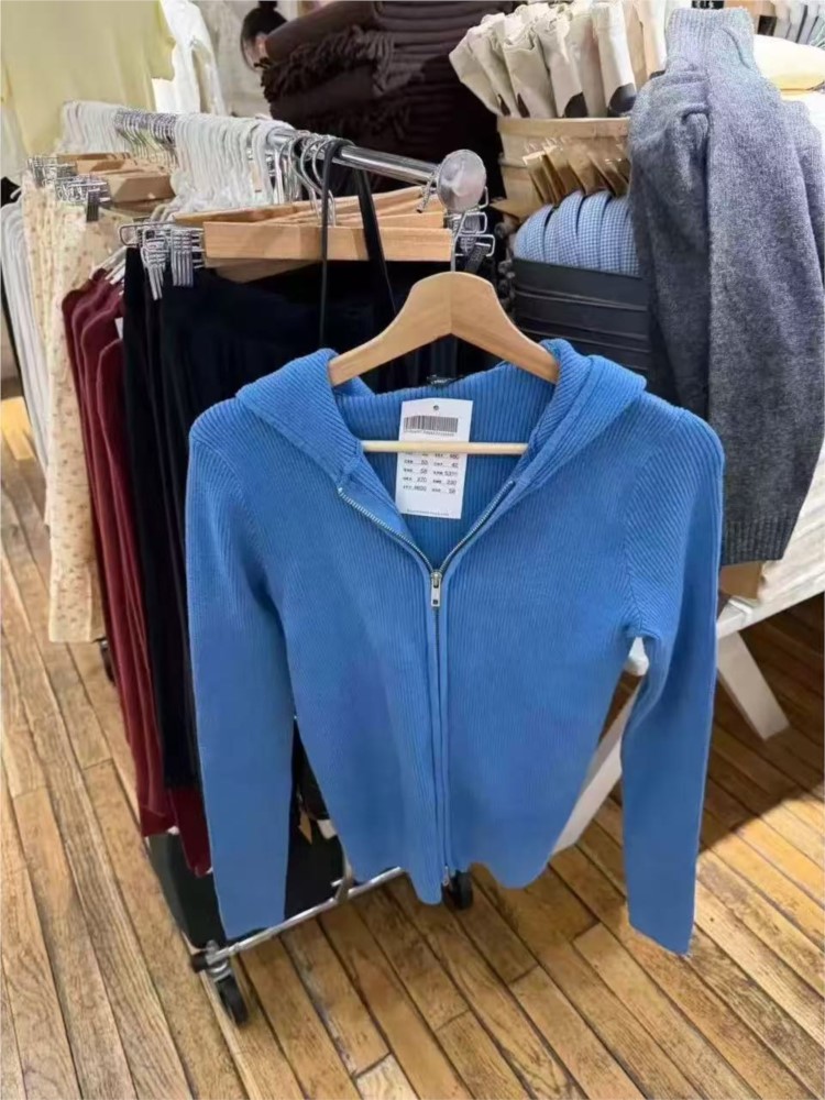 Suéteres de punto azules para  - Vintage Zip Hoodie reseña y precio