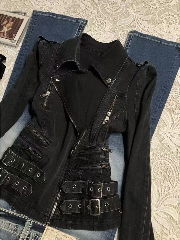 Chaqueta Gótica Negra Ajustada - Vintage Zip Hoodie reseña y precio