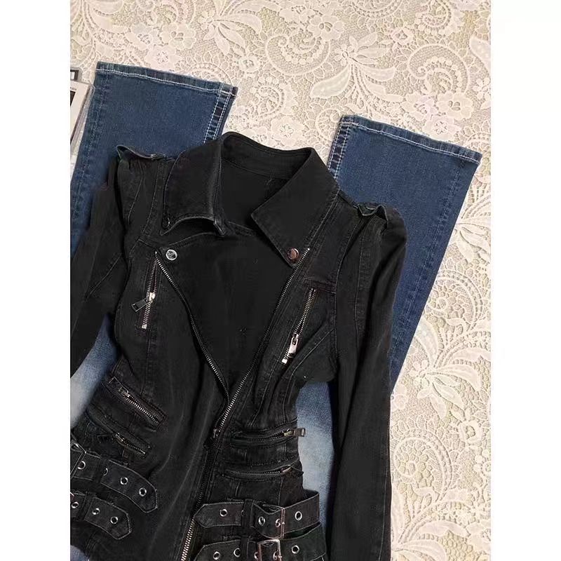 Chaqueta Gótica Negra Ajustada - Vintage Zip Hoodie reseña y precio